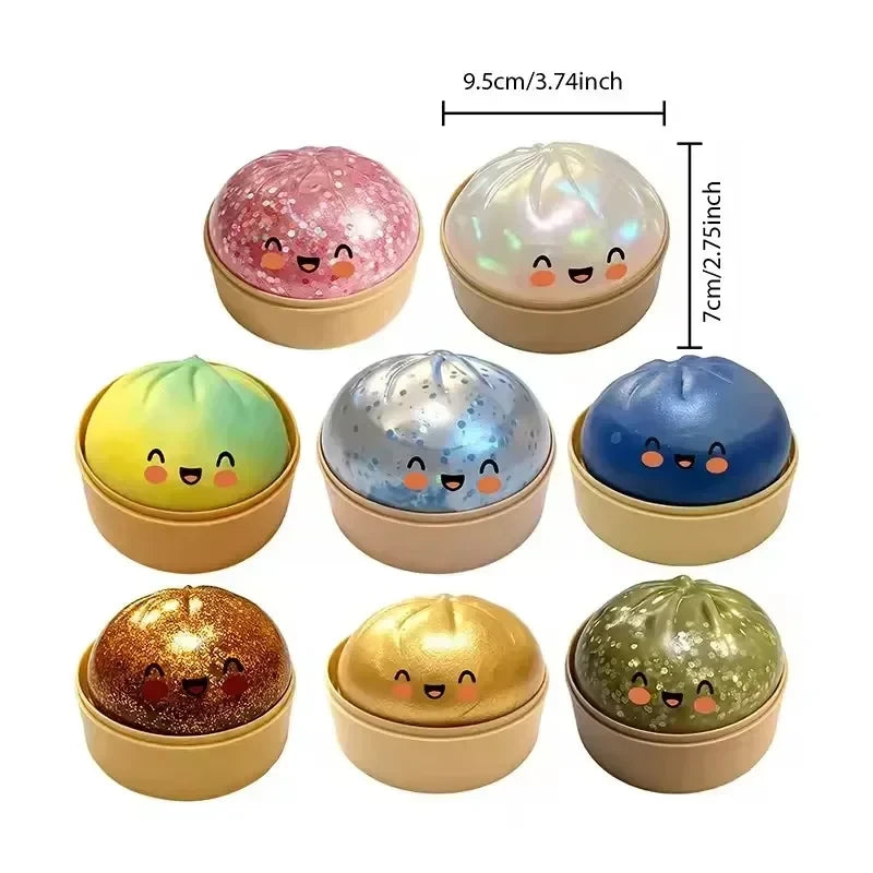 Gold Glitter Dumpling Squishy Toy