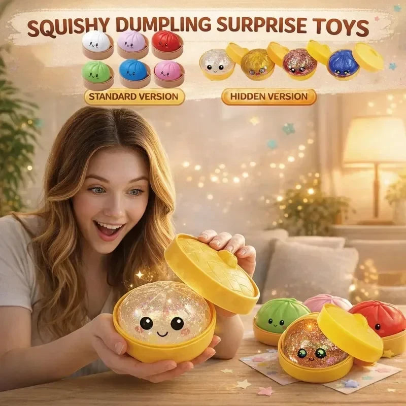 Gold Glitter Dumpling Squishy Toy