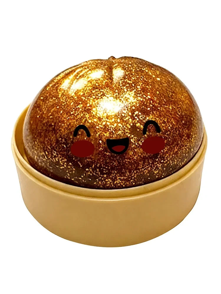 Gold Glitter Dumpling Squishy Toy