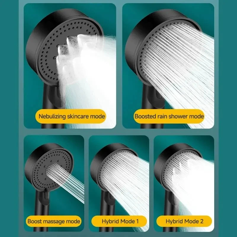 Multifunction Pressure Boost Shower Head