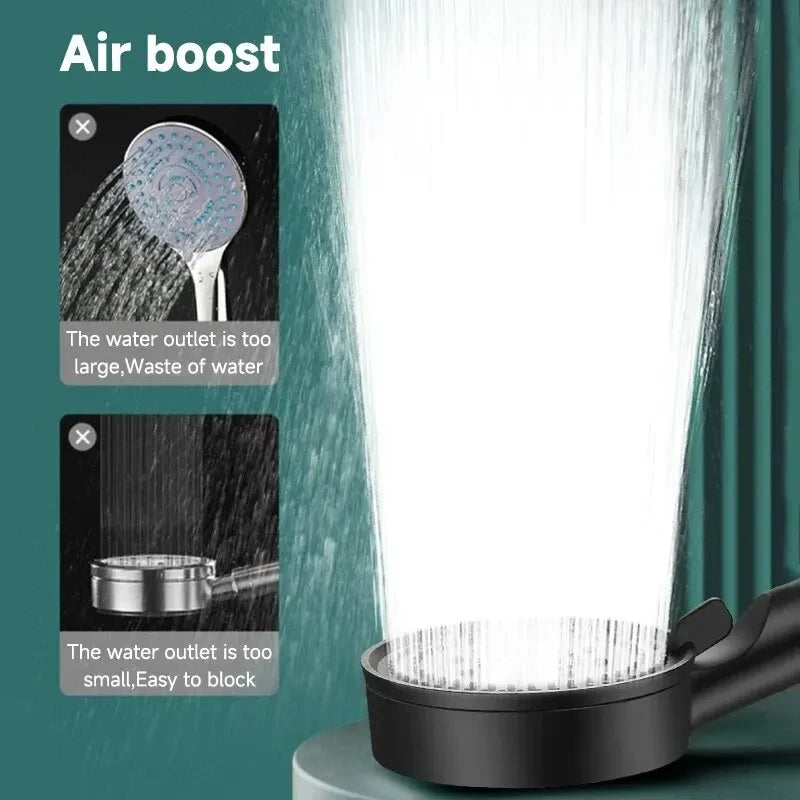 Multifunction Pressure Boost Shower Head